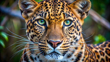 Obraz premium Close-up of a cheetah with spots on its face 