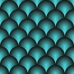 Obraz premium Geometric cian blue gradient ornament. Vector seamless pattern.