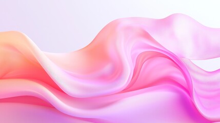 Obraz premium Soft waves of colorful fabric flowing in harmonious shades of pink and orange creating a dreamy aesthetic background
