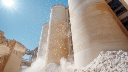 Side Angle Shot of Cement Production Facility