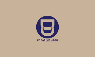 Obraz premium AU UA Abstract initial monogram letter alphabet logo design
