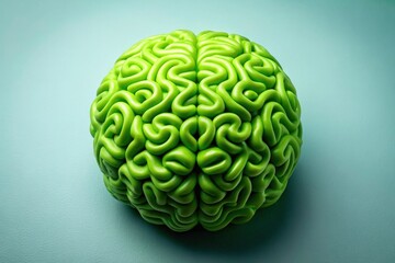 Vibrant Green Brain-Shaped Object Symbolizing Creativity and Innovation in Design for Food Photography