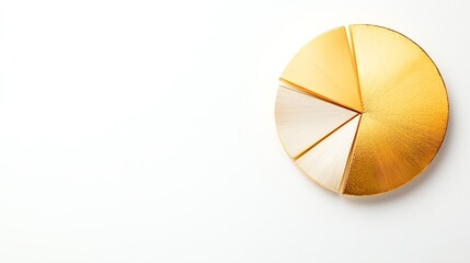 Obraz premium Golden pie chart segment with other asset symbols, visually showing gold s highdemand role in a welldiversified investment portfolio