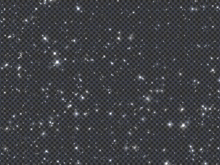 White snowflakes on a transparent background. Christmas Snow flakes, snow background. Vector