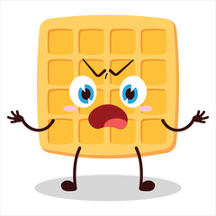 cute why expression of waffle character