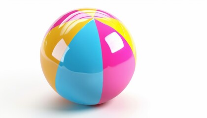 Glowing Inflatable Ball Shines Against White Background