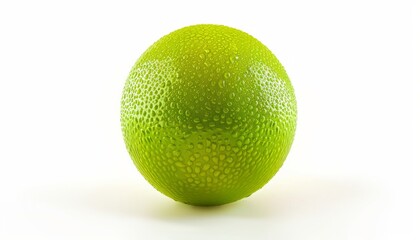 Glowing Green Orb: A Vibrant Isolation in White