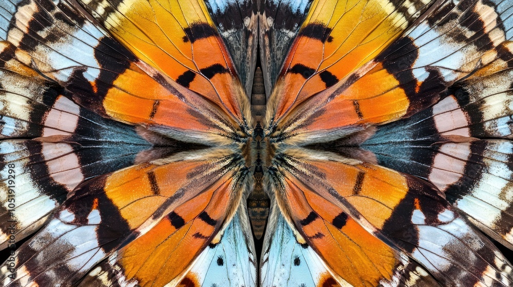 Poster an array of butterfly wings in a colorful kaleidoscope, showcasing the intricate and diverse pattern
