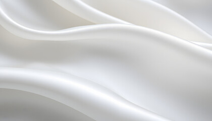 Fototapeta premium Close-up of Smooth White Silk Fabric Background isolated with white highlights, png