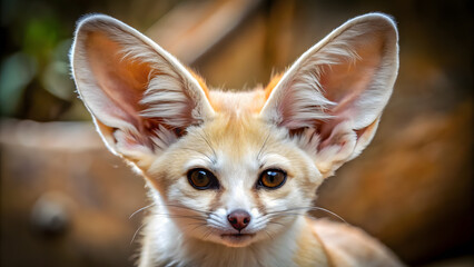 Obraz premium Fennec fox with large pointed ears close-up