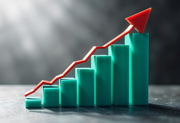Green arrow graph showing financial growth, ideal for business, finance, and success themes.