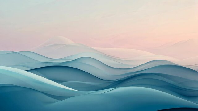Abstract Soft Gradient Waves 8k Wallpaper in Blue and Pink Pastel Tones - Minimalistic Artistic Background for Modern Designs, Web Graphics, and Trendy Home Decor