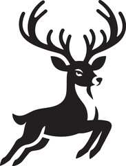 cute deer antlers animals head logo icon silhouette vector art flat design clipart illustrations