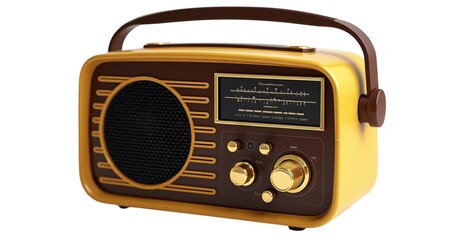 Fototapeta premium vintage radio isolated on white