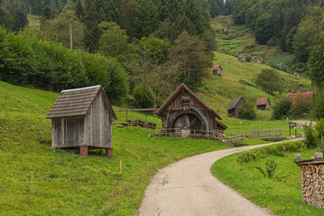 Fototapeta premium Traditional water mill in the Black Forest, Forbach, Baden-Wuerttemberg, Germany 