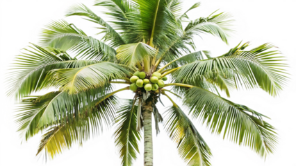 set of Palm trees, set coconut palm isolated on white background.AI GENERATED