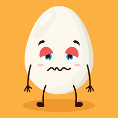 cute grumpy expression of egg character