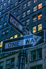 One way. traffic sign. photo during the day, New York