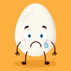 cute nervous expression of egg character