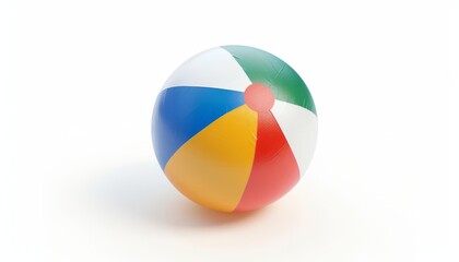 Summer Fun: Beach Ball Delightfully Isolated on a White Background