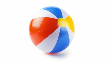 Fototapeta premium Serene Beach Ball: A Close-up Isolation on a White Background with Clipping Path