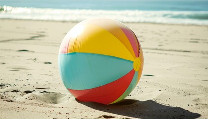 Obraz premium Playing With the Beach Ball Under the Summer Sun: A 7:4 Adventure
