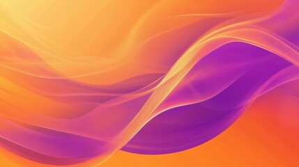 Fototapeta premium Abstract waves in orange and purple hues, smooth flowing design
