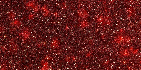 Red Glitter Chaos on Sparkling Background