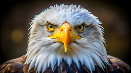 Fototapeta premium A close-up of a curious North American Bald Eagle
