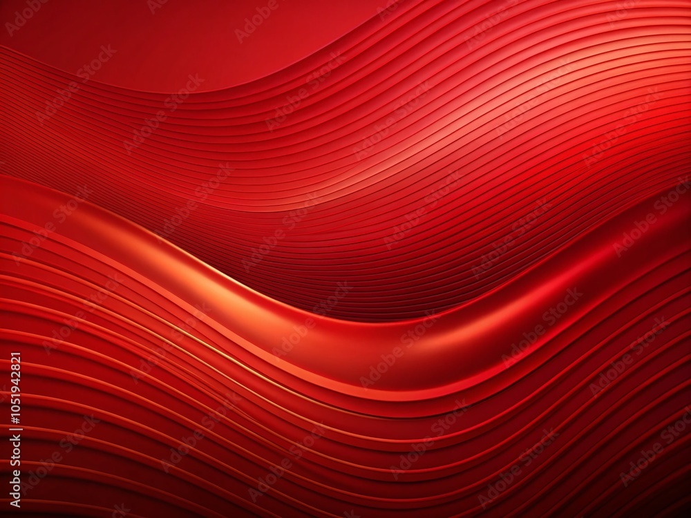 Poster Minimalistic Red Gradient Background with Smooth Curved Lines for Artistic Digital Designs