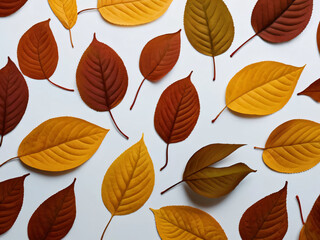 Obraz premium Autumn leaves scatter on the ground, showcasing nature's vibrant hues.