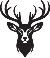 Fototapeta premium cute deer antlers animals head logo icon silhouette vector art flat design clipart illustrations