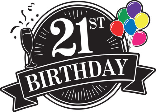 21st Birthday Vector