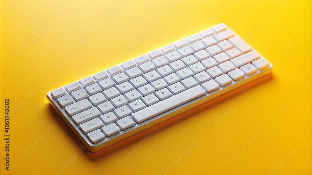Aufkleber modern keyboard with blank white keys for text input and logo placement in 3d illustration