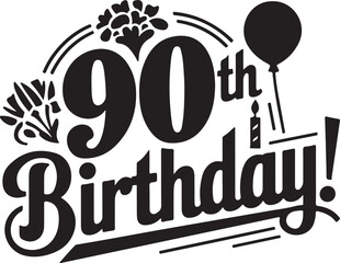 90th Birthday Vector