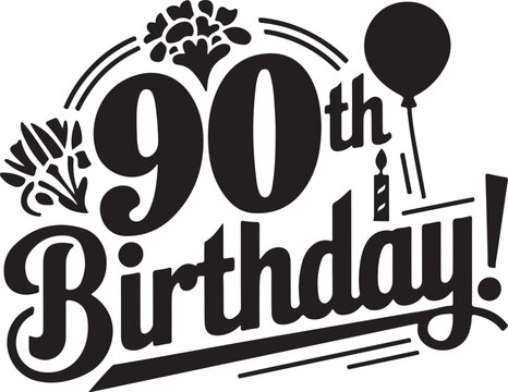90th Birthday Vector