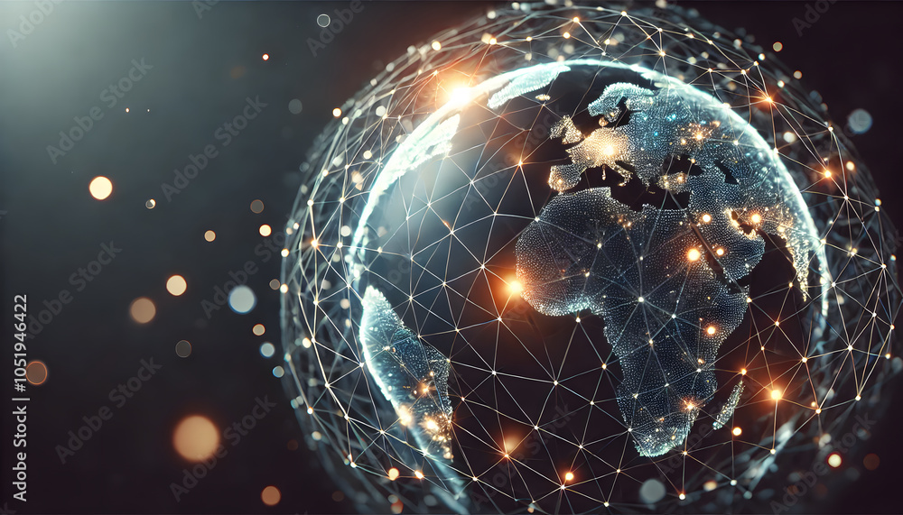 Poster exploring the interconnectedness of our world through technology and innovation