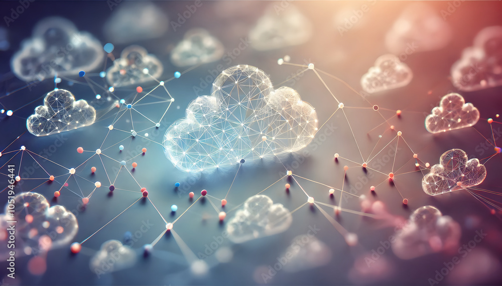 Aufkleber Exploring the convergence of cloud technology and network connectivity in modern computing