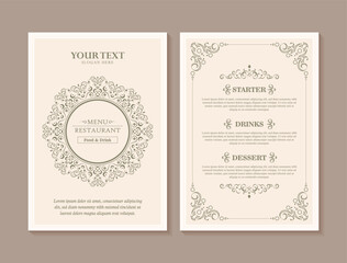 Vintage Menu Layout with ornamental Elements