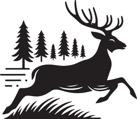 cute deer antlers animals head logo icon silhouette vector art flat design clipart illustrations