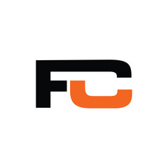 Fototapeta premium Letter FC Modern Icon Business Geometric Creative Design Logo