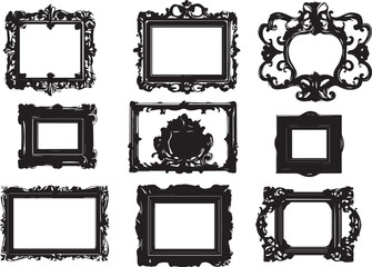 Set frames. Hand drawn vector illustration