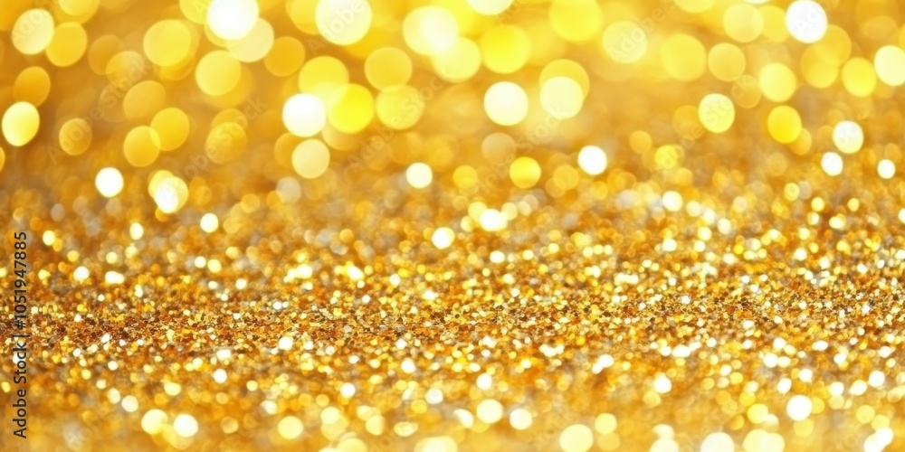 Poster golden glitter background with soft bokeh effect
