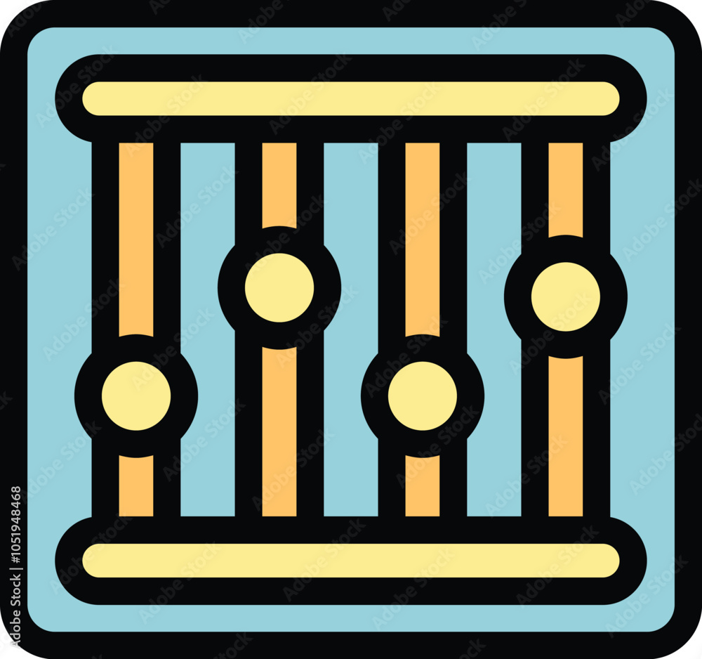 Poster this vector icon represents an equalizer console, symbolizing the process of adjusting audio frequen