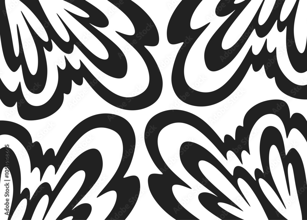 Poster abstract background with floral theme pattern. abstract gradient wavy lines pattern