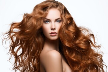Naklejka premium Lively hair portrait adult photo.