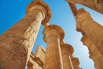  Egypt - Karnak Hypostyle hall columns in the temple at Luxor Thebes