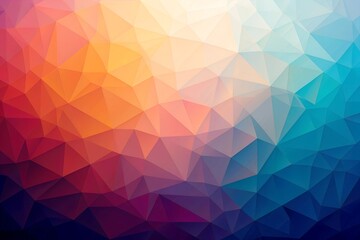 Obraz premium Minimal polygon gradient background with soft, fading colors transitioning from warm to cool tones. Ideal for abstract, modern designs.