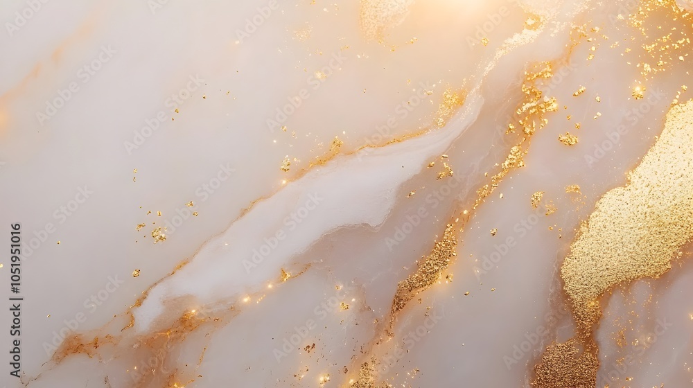 Poster elegant marble gradient with gilded accents - centered blank space for copy