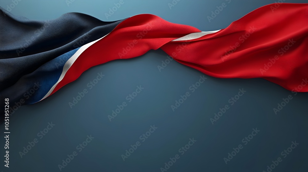 Poster flowing national flag backdrop with smooth gradient and elegant drapery